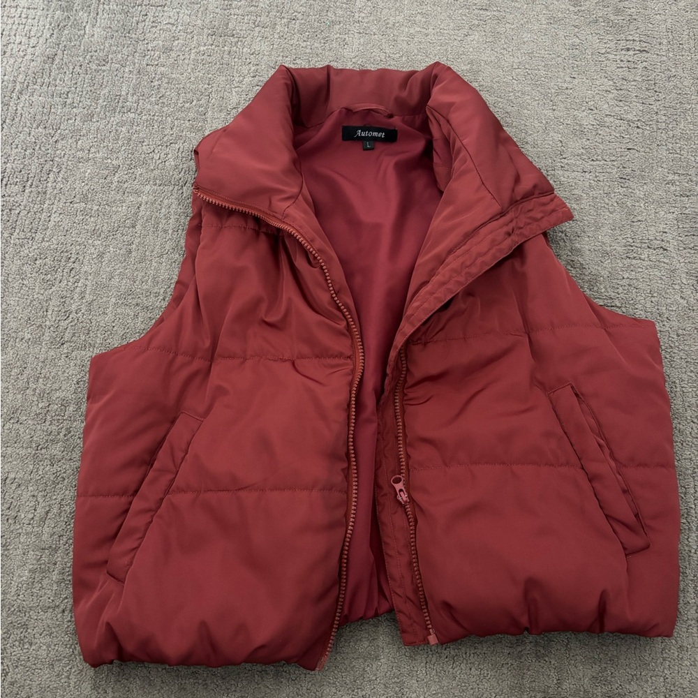 Maroon Puffer Vest